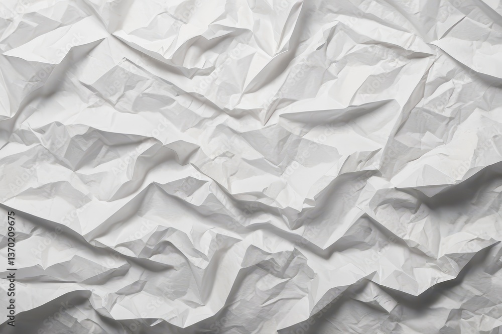 Fototapeta premium Blank crumpled paper background for design and overlay use.
