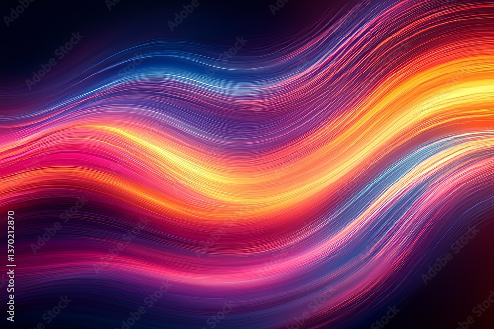 Obraz premium Colorful Flowing Wavy Lines Illustrate A Vibrant Abstract Composition