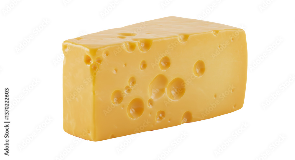 Captivating natural light on swiss cheese block, creating textures and holes