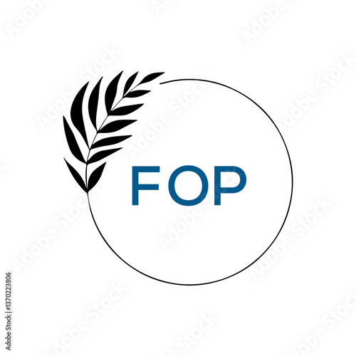 Foto FOP creative minimalist letter logo.