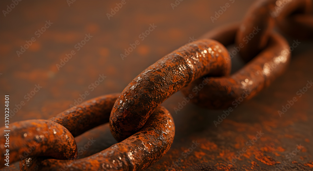 Detailed macro view of a weathered rusted chain links texture background Detailed macro view of a weathered rusted chain links texture background