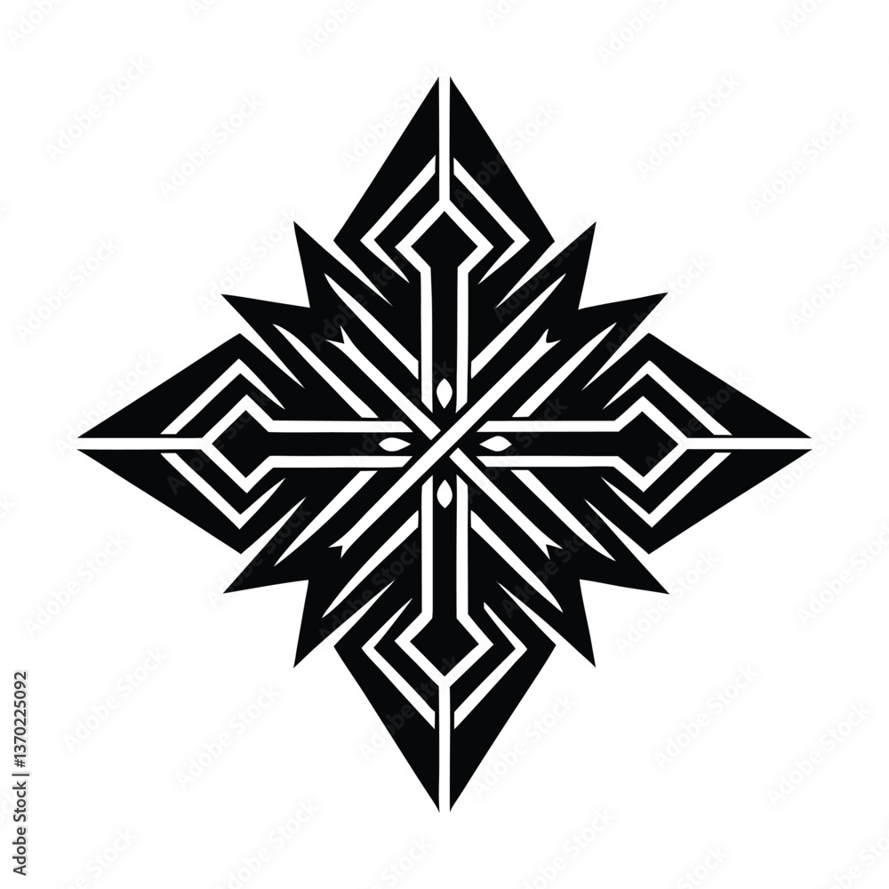 Shiny silver snowflake vector illustration, a festive Christmas decoration icon Shiny silver snowflake vector illustration, a festive Christmas decoration icon