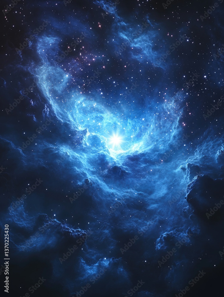 Obraz premium A stunning celestial depiction of nebulas and distant stars in space