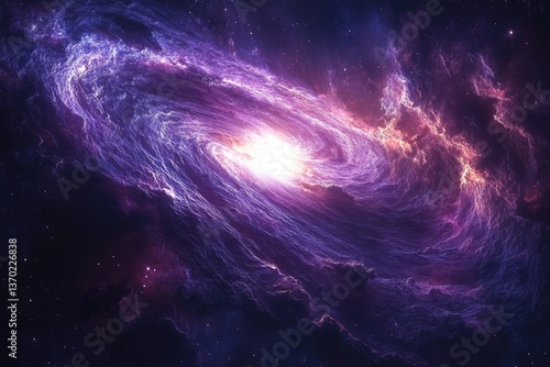 A Beautiful Swirling Galaxy with Intense Purple Hues