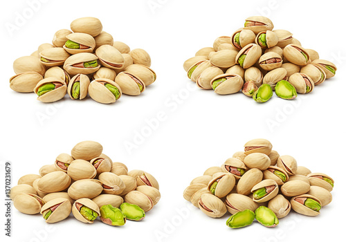 Wallpaper Mural Heap of tasty pistachio nuts isolated on white Torontodigital.ca