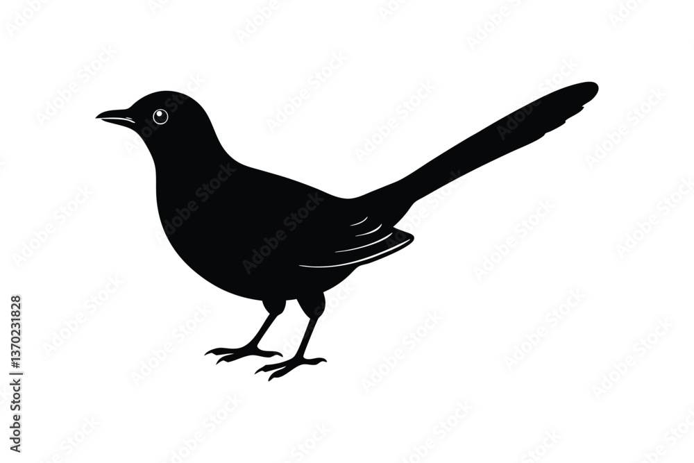 Obraz premium Silhouette of a cuckoo bird standing on the ground vector illustration.eps