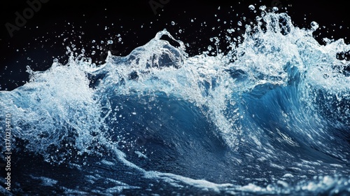 Wallpaper Mural Captivating Wave: Capturing the raw power and beauty of the ocean in a dynamic moment of crashing wave. The image shows the energy of the water and the textures created by the movement. Torontodigital.ca