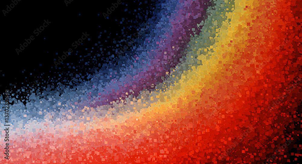 Fototapeta premium Dynamic Pixelated Spectrum Wave: An Abstract Composition in Vibrant Hues