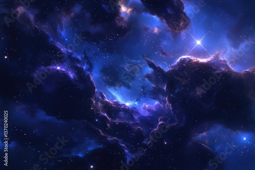 A Beautiful Artistic Representation Of Space Nebula and Stars