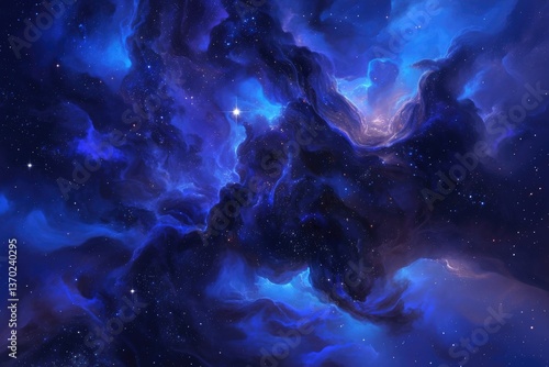 Beautiful nebula formation with stars and vibrant cosmic colors throughout