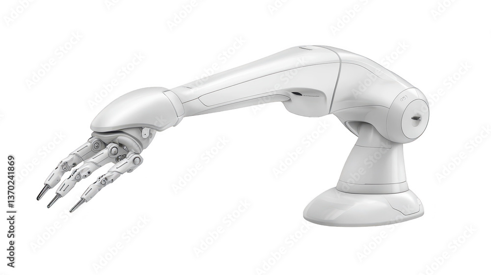 Advanced robotic arm with hand, precision automation in modern manufacturing and industrial applications Advanced robotic arm with hand, precision automation in modern manufacturing and industrial applications