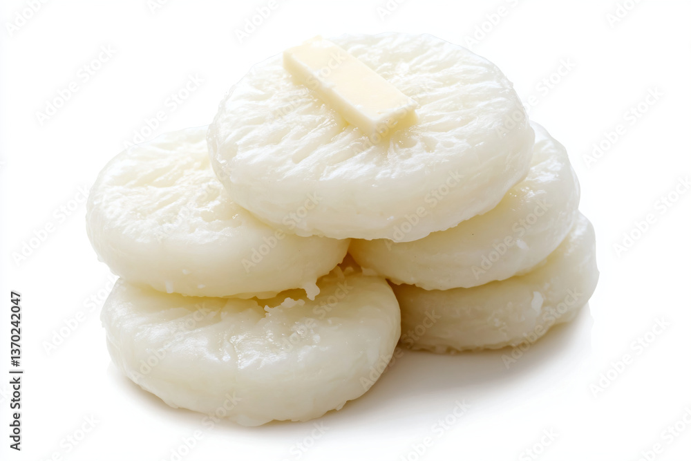 a pile of white bread with a pate of butter on top a pile of white bread with a pate of butter on top