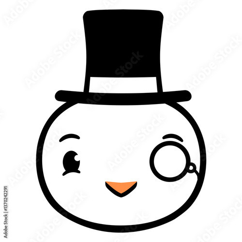 Sir Bird Top Hat Monocle Glasses Rich Gentleman Design Lover Art Vector Illustration Card T-Shirt Poster Sticker Graphic Print Decorative Drawing Isolated Logo Decoration Symbol Creative Cool Style
