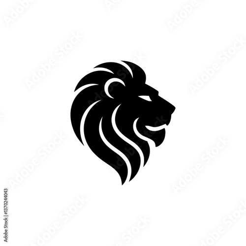 Wallpaper Mural lion head logo silhouette isolated with white background Torontodigital.ca