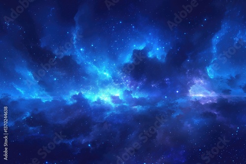 A beautiful night sky full of stars and nebulas