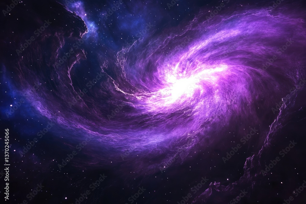 Obraz premium A stunning view of a luminous spiral galaxy in space