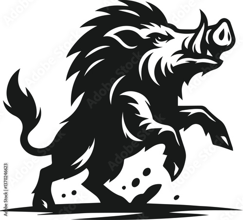 Wallpaper Mural Wild boar animal silhouette vector Torontodigital.ca