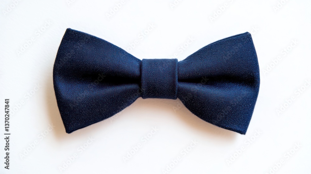 Navy bow tie, studio shot, formal wear accessory Navy bow tie, studio shot, formal wear accessory