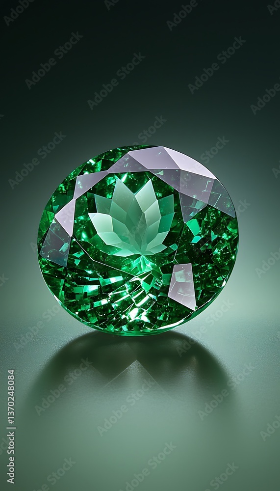 Fototapeta premium Green Emerald Gemstone Closeup.