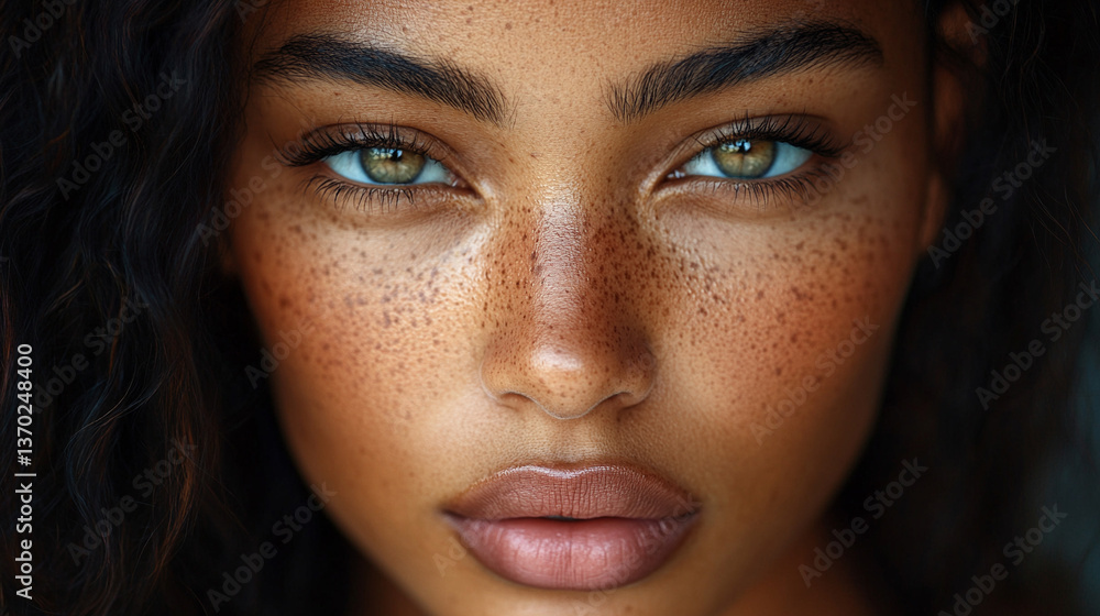 Natural beauty highlighted with captivating green eyes Natural beauty highlighted with captivating green eyes