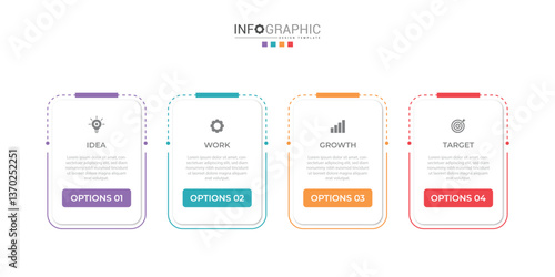 vector illustration Infographic design template with icons and 4 options or steps. Can be used for process, presentations, layout, banner,info graph.