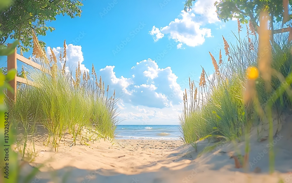 Obraz premium Beach Path to Ocean Vista