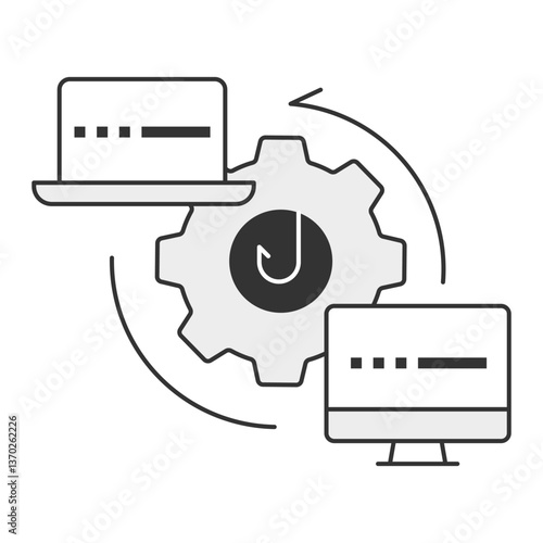 Webhooks Icon. The icon focuses on real-time API communication, automated data notifications, and digital system integration.