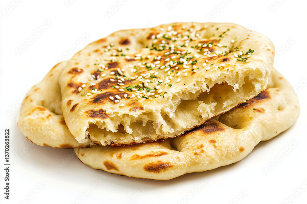 a stack of flat bread with sesame seeds a stack of flat bread with sesame seeds
