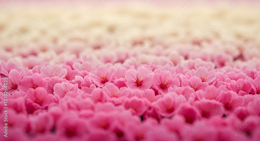Obraz premium Dreamy spring: Gradient of cherry blossoms in delicate pink and creamy hues
