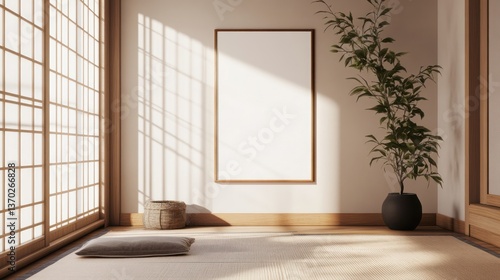 Minimalist Japanese-style room with natural light