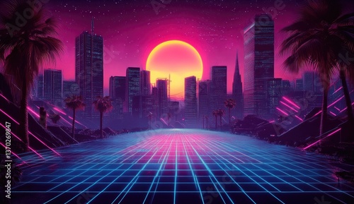 Retro Futuristic Cityscape