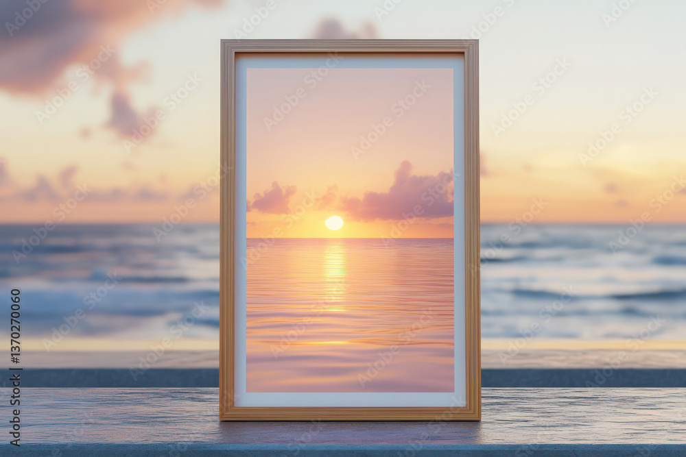 Fototapeta premium Mock up poster frame in modern interior background living room minimalistic style 3D render