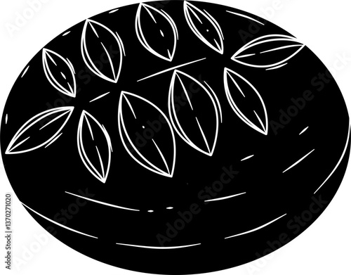 Sourdough bread silhouette vector
