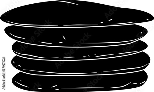 Pita bread silhouette vector
