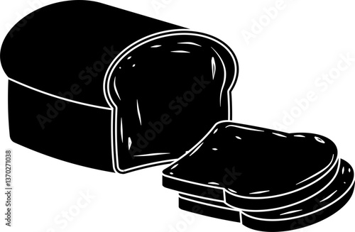 Whole Wheat bread silhouette vector