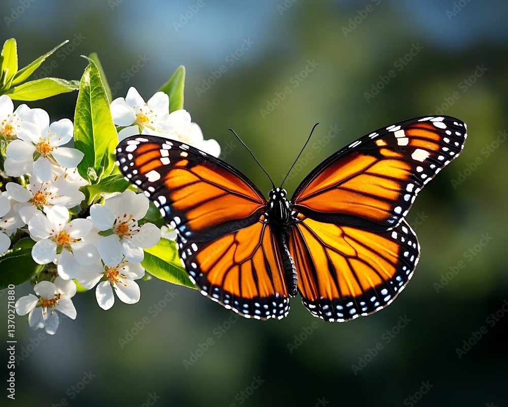 Fototapeta premium Monarch on Spring Bloom