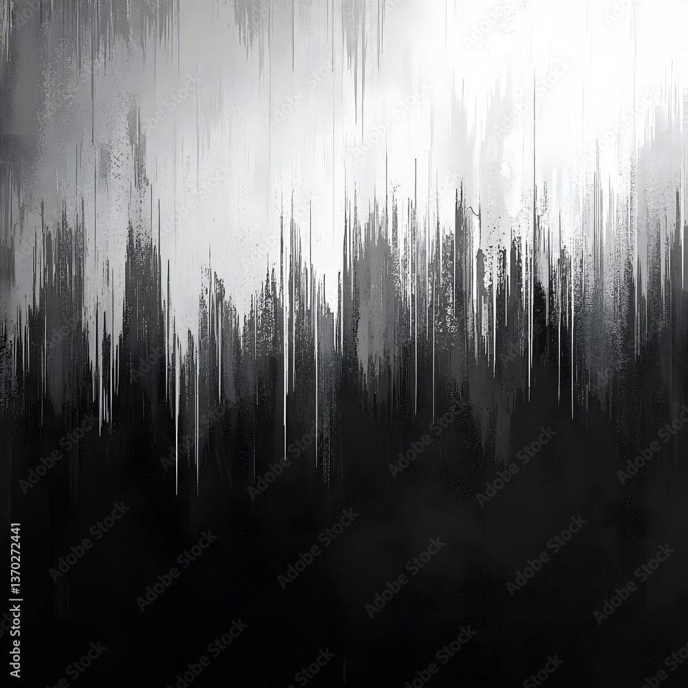 Fototapeta premium Abstract grayscale dripping cityscapes