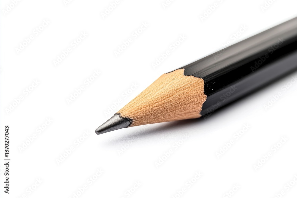 Pencil Sharp Tip Close-up on White Background for Creative Projects Pencil Sharp Tip Close-up on White Background for Creative Projects