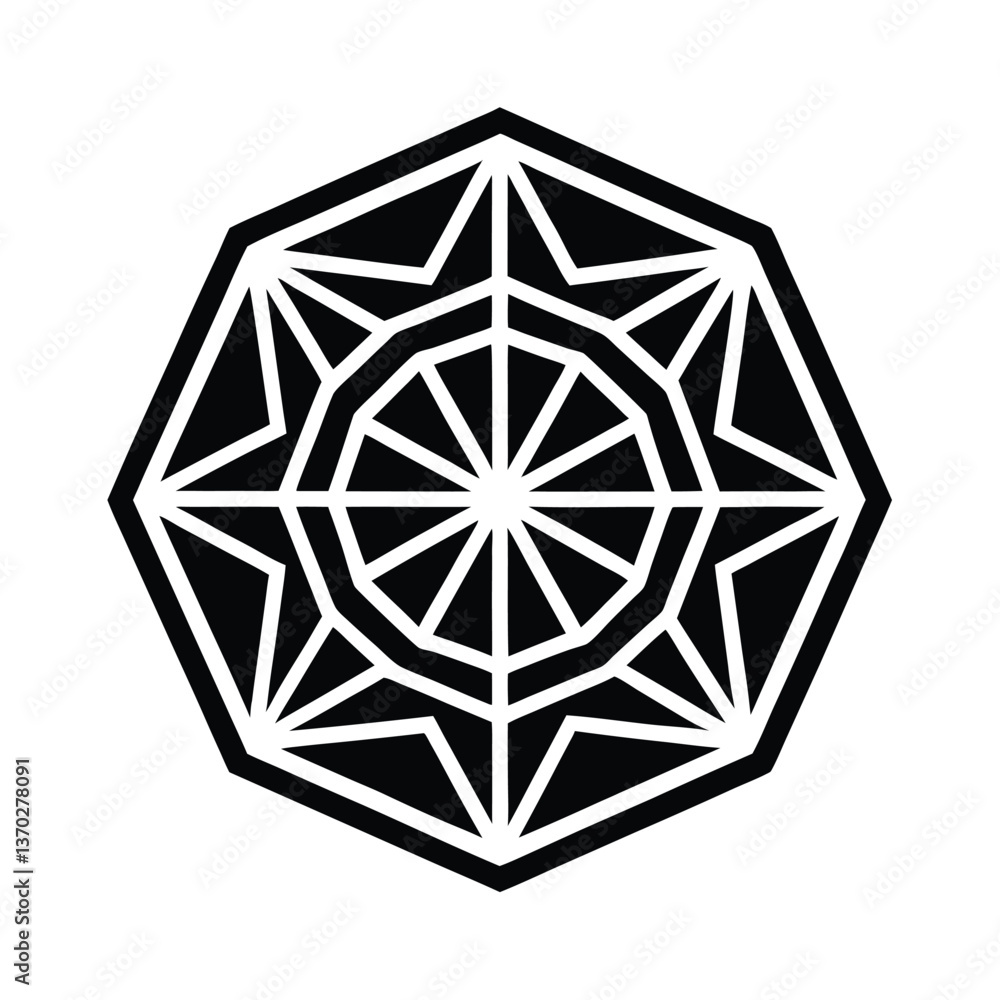 Hexagonal Mandala Art Contained Design Vector Art illustrations Hexagonal Mandala Art Contained Design Vector Art illustrations