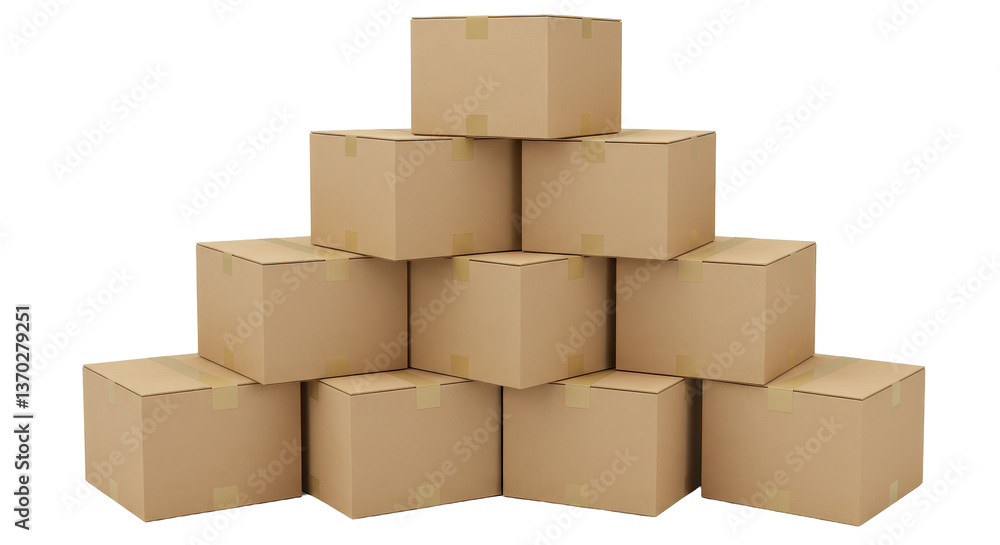 Isolated Stack of Cardboard Boxes Isolated Stack of Cardboard Boxes