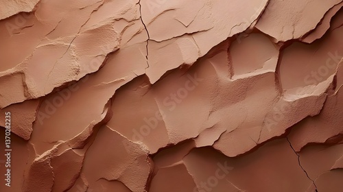 Abstract Brown Clay Texture Background, Cracked Earth Surface,  Natural Stone,  Grunge Wall,  Rough Design