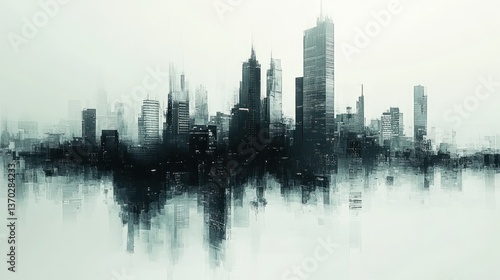 Abstract Cityscape: A Monochromatic Metropolis