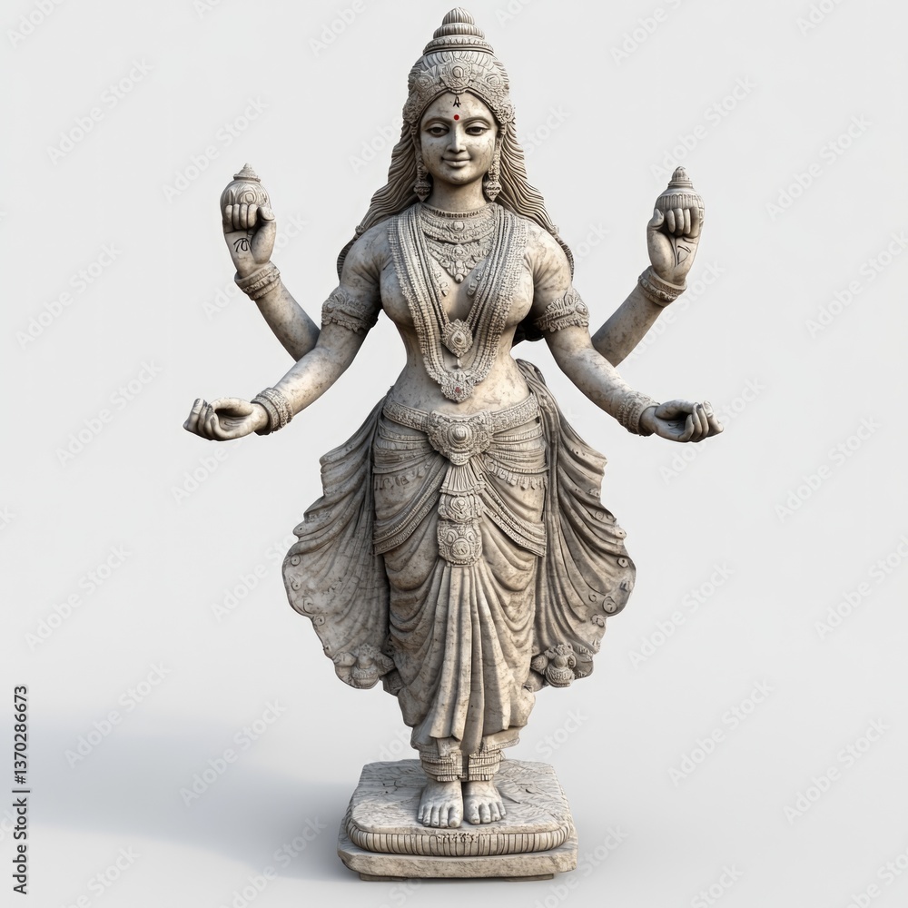 Sacred digital sculpture of lakshmi artistic showcase virtual gallery ethereal environment 3d view Sacred digital sculpture of lakshmi artistic showcase virtual gallery ethereal environment 3d view