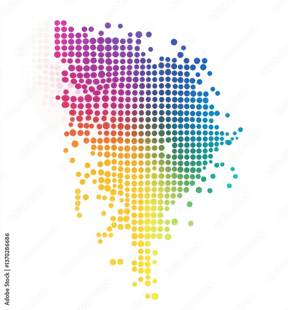 Fototapeta premium Colorful Abstract Dot Pattern on White Background