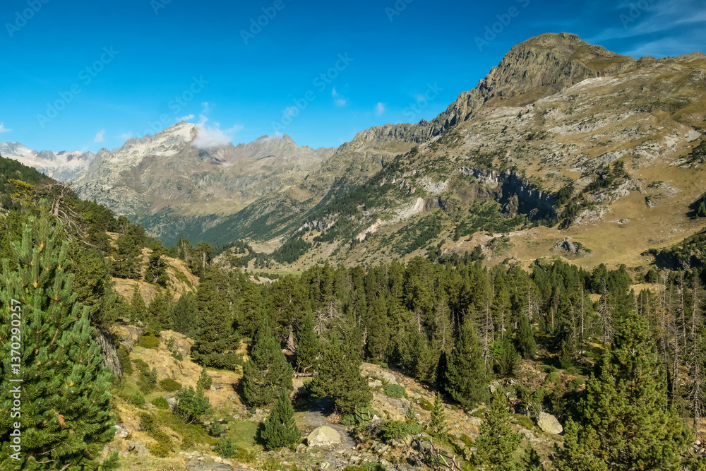 Aigualluts planes in the Benasque valley in Pyrenees, Spain