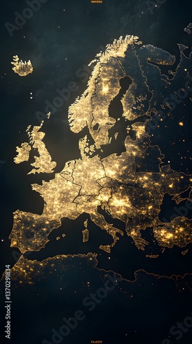 European City Lights at Night