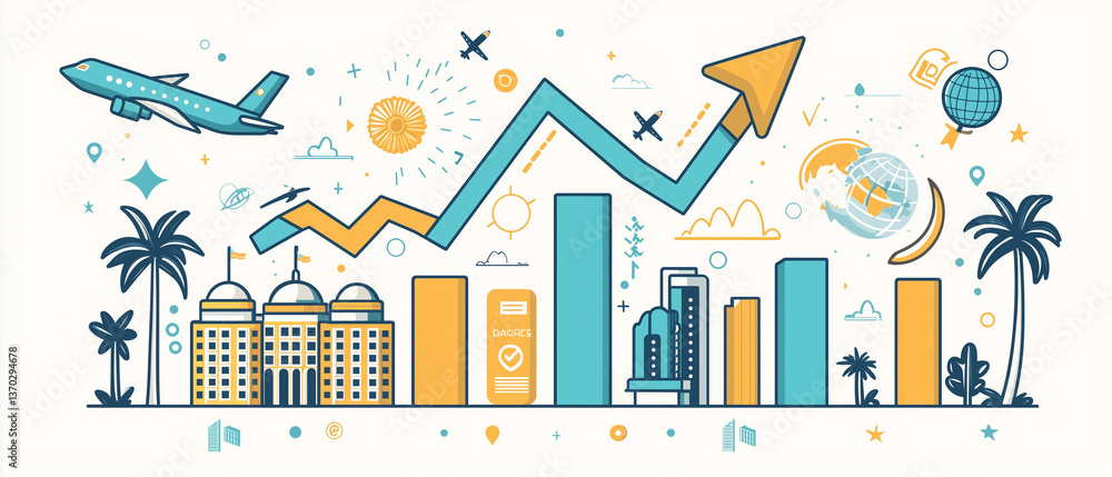 Obraz premium Diagramme de croissance d’une entreprise touristique
