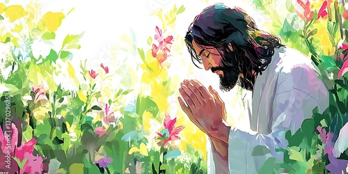 Jesus Praying in Garden