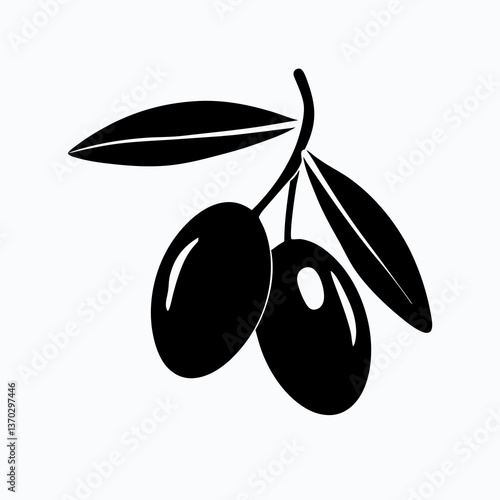 Elegant Black Olive Silhouette for Culinary Designs and Decor