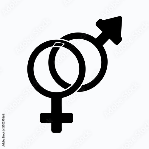 Gender Identity Equality Symbol in Silhouette Form for Diversity and Inclusion Concepts